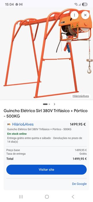 Guincho eletrico com balde e garra para carro de mão