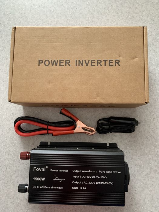 Інвертор Foval 2200W | Чиста синусоїда | Новий, повний комплект