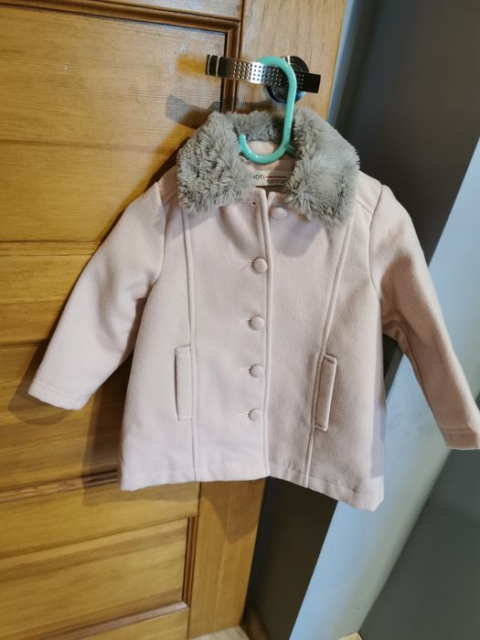 Elegancki różowy płaszczyk dla dziewczynki 86-92-98 minoti 5 10 15