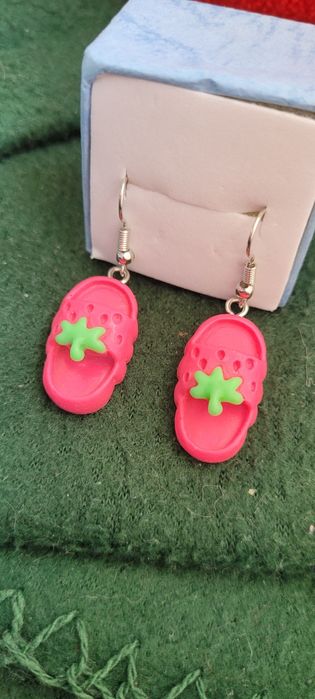 Kolczyki klapki różowe