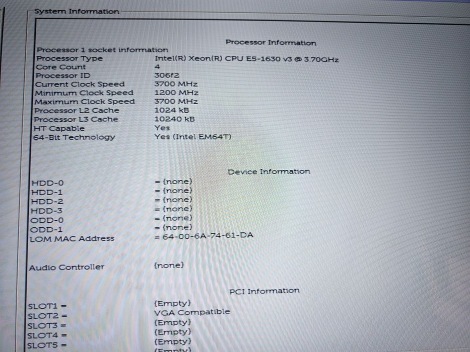 PC Dell Precision Tower 5810 CAD CAM E5-1630V3 DDR4 32GB NVIDIA K4200