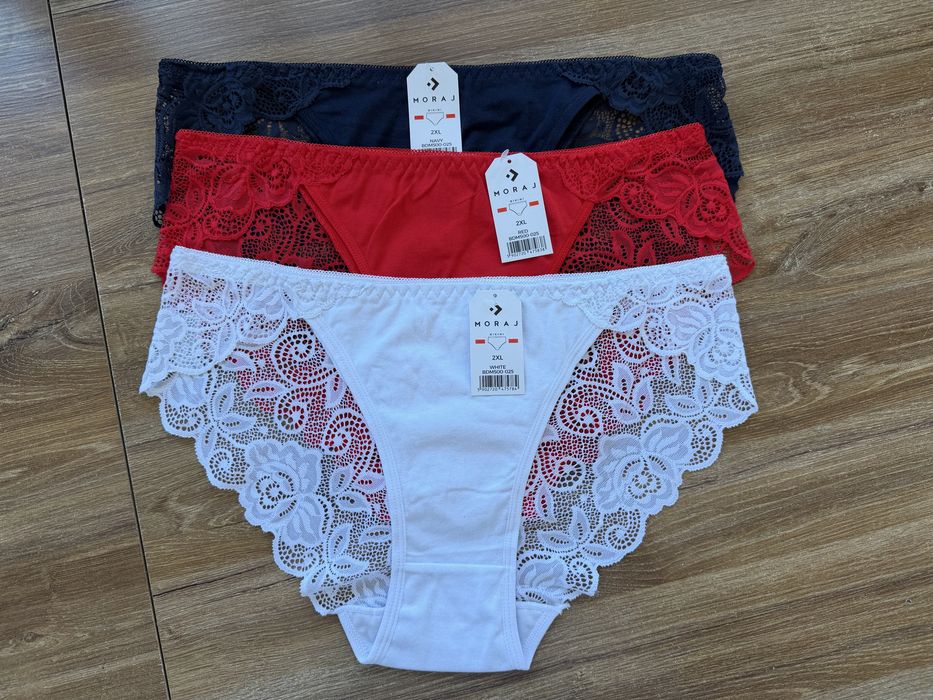 Majtki moraj bawelna koronka 3pak 2XL
