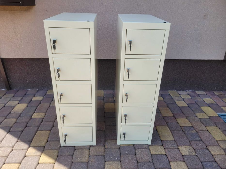 2 x Szafka Skrytkowa Metalowa 5 Schowków Na Klucz