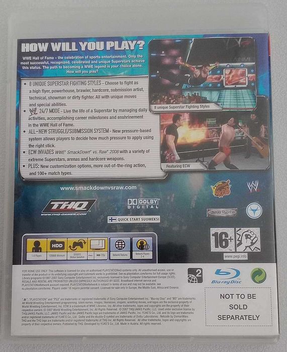 Jogo PS3 – Smack Down VS Raw 2008