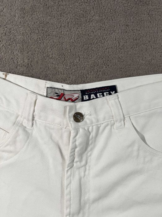 Spodenki Jeans West 32 Baggy Fit Białe Szerokie Bagi