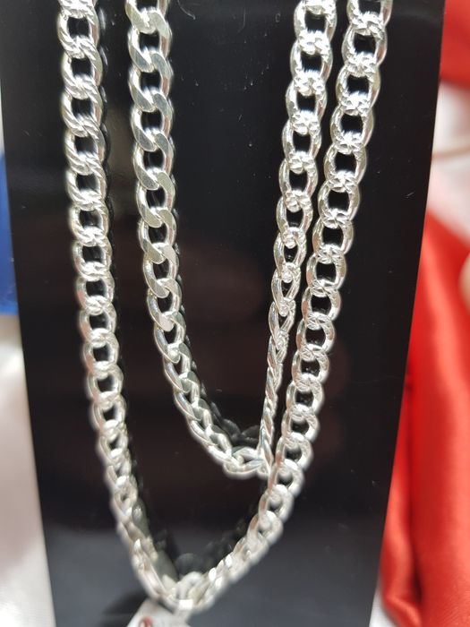 Srebrny łańcuszek splot pancerka srebro 925 długość 65cm