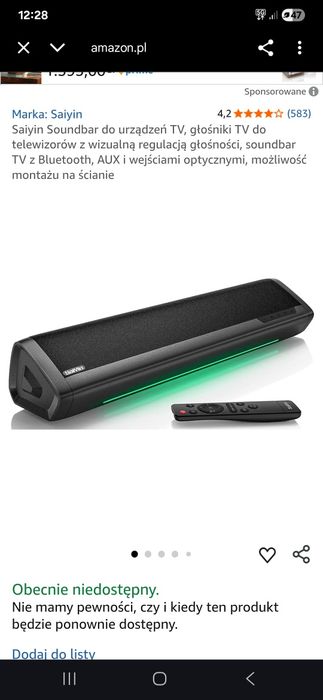 Saiyin soundbar do telewizora