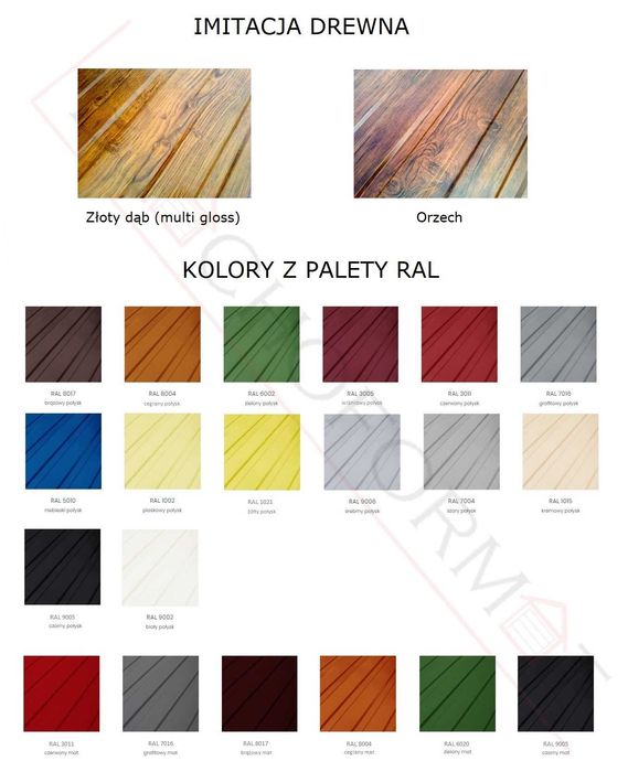 Garaż blaszany 3x5 + 6x5 wiata z profila drewnopodobny