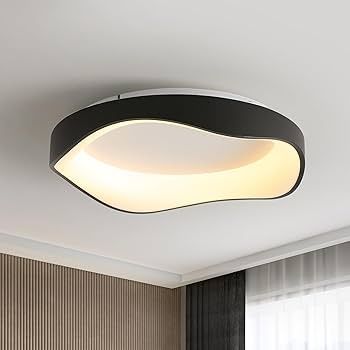 Lampa sufitowa LED czarna 52 cm, z pilotem