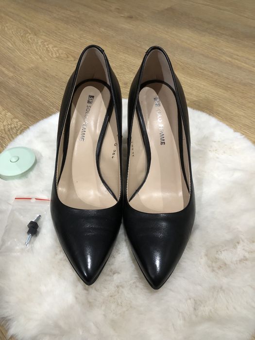 Szpilki czarne Solo Femme 35 SKÓRA NATURALNA