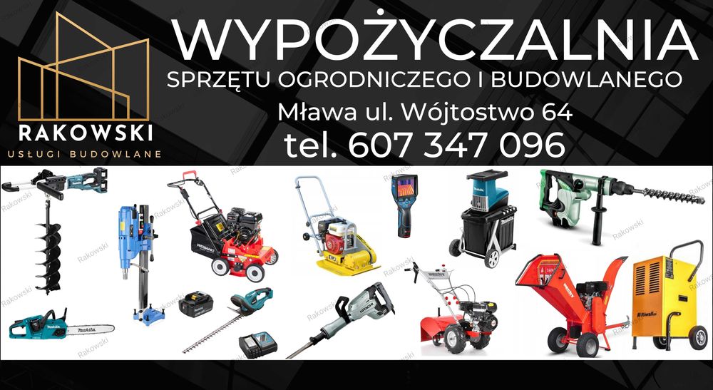 Wypożyczalnia wynajem sprzętu budowlanego i ogrodniczego młot