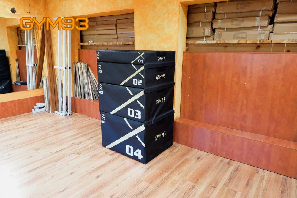 Soft Plyo Box 4 piętra CZARNY z żółtym akcentem