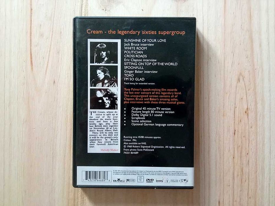 DVD Cream - Farewell Concert Royal Albert Hall London