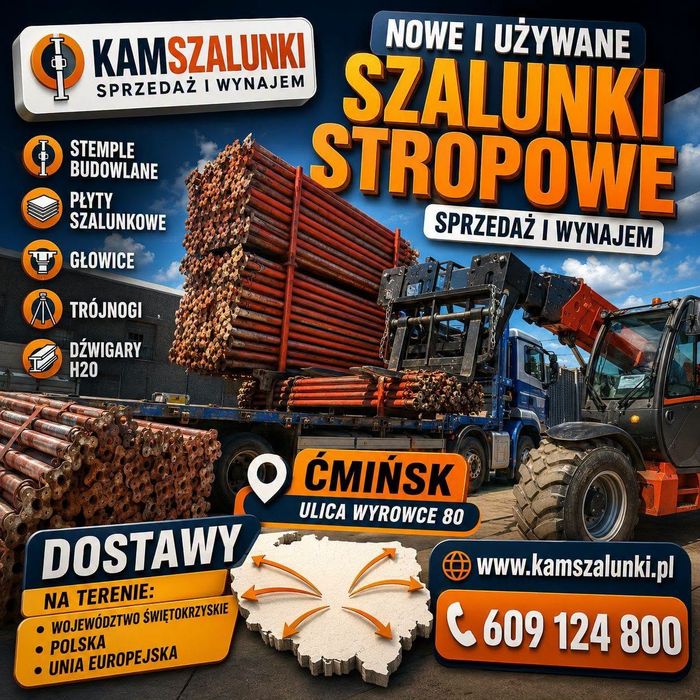 Stemple ocynkowane 20kn podpory budowlane 14kn szalunki stropowe Doki płyta Topolowa czarna sklejka płyta Szalunkowa Stemple Budowlane Żabki szlunki