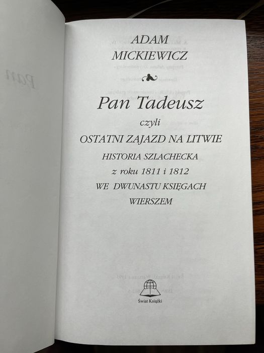Pan Tadeusz poemat epicki Adama Mickiewicza