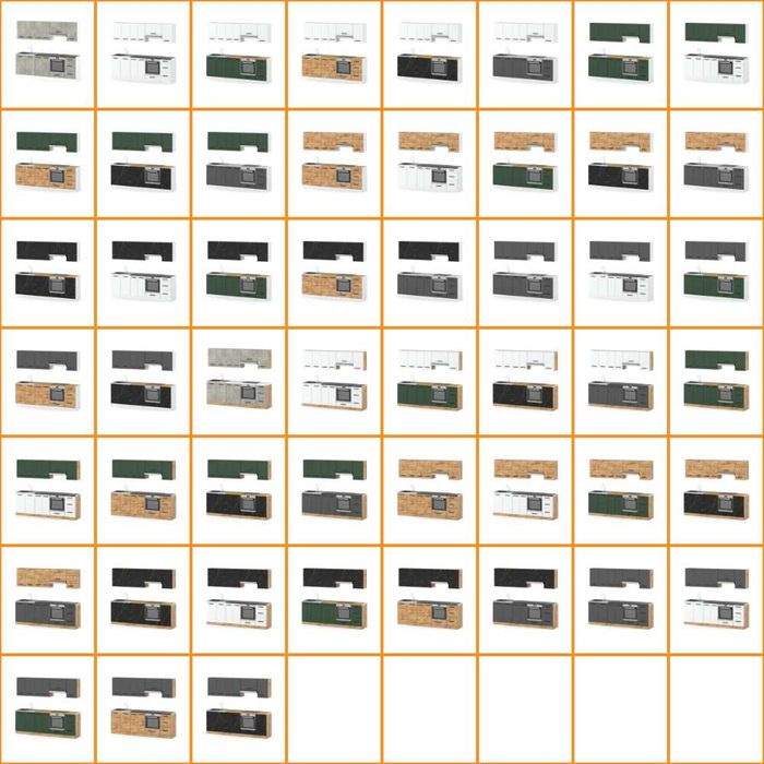 Kuchnia Modułowa Mokka Plus 2.4m Nowoczesny Zestaw Z Blatem Pojemny
