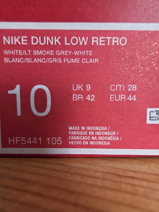 Nowe NIKE Dunk Low Retro biało szare. Rozmiar 44