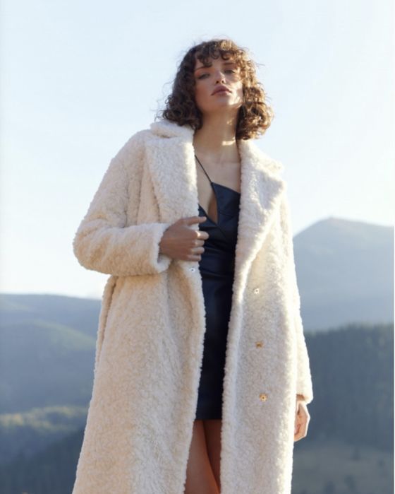 Шуба еко хутро Gepur ,молочного кольору