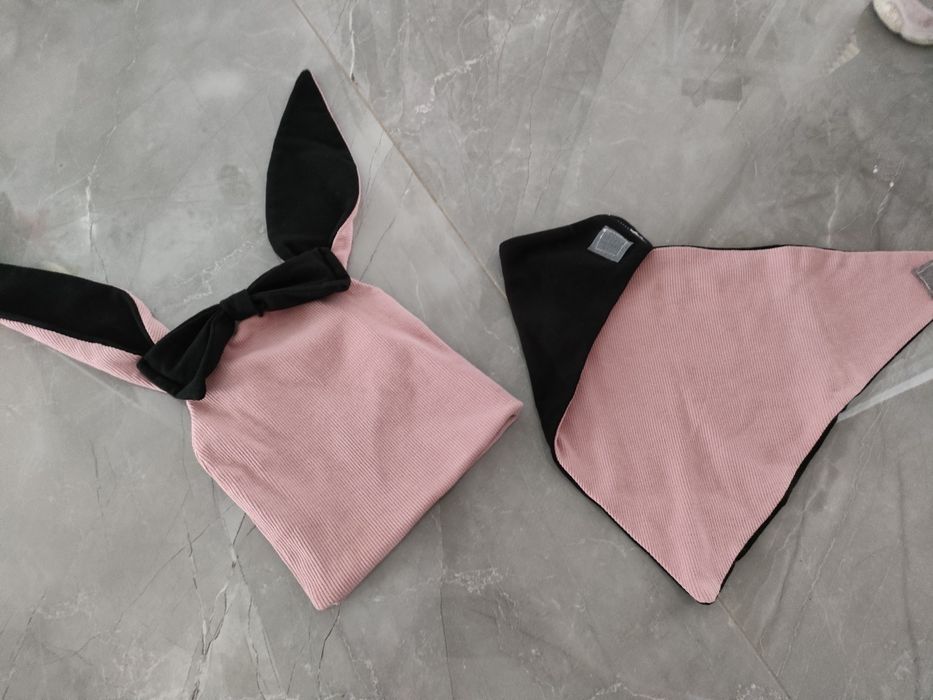 Czapka i chustka prążkowana nowy komplet