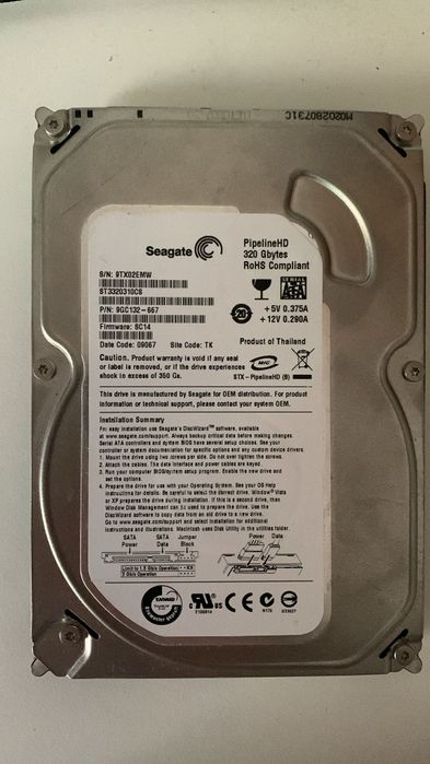 Disco rígido 320gb desktop