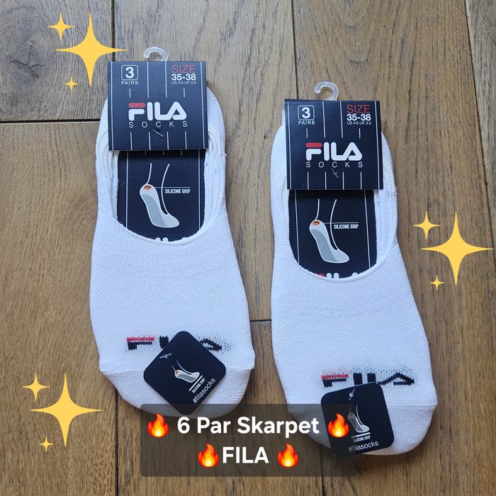 Zestaw 6 par białych skarpet balerinek stopek Fila