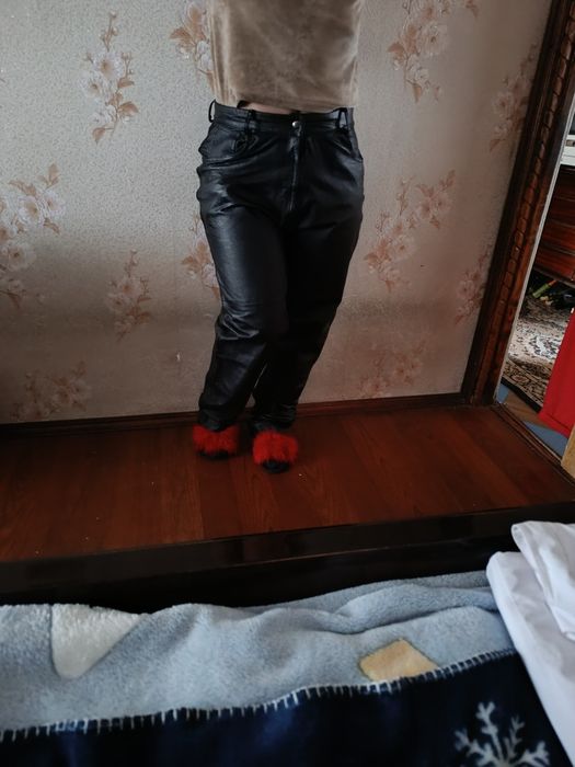 Штани ,кожаные штаны,натуральна шкіра на зріст 165см