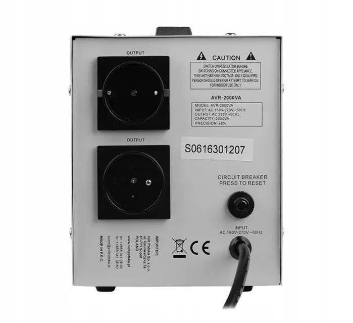 Акція! Volt Polska AVR 2000VA стабілізатор 220В