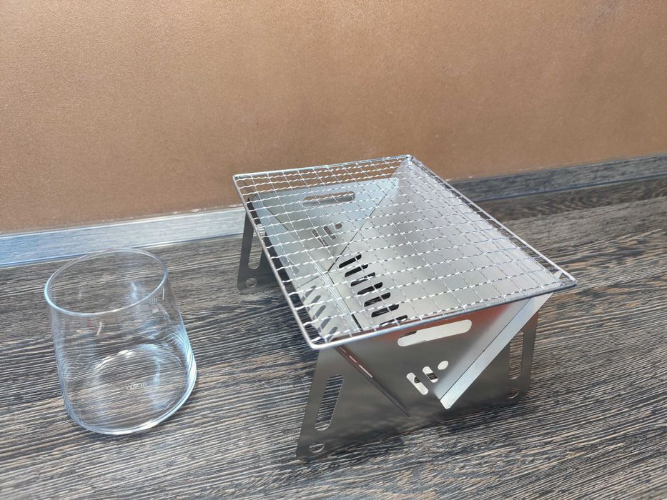 Mini Grill - turystyczny, kempingowy - z nierdzewnej stali