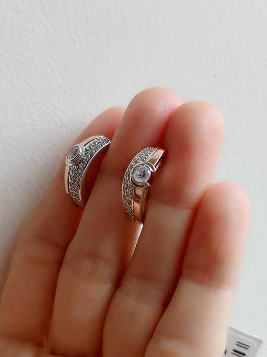 Серьги серебро 925 дсту + золото 375 дсту, с золотыми пластинами