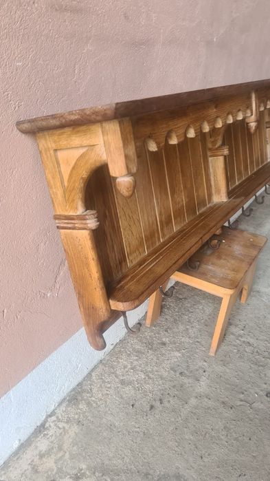 Wieszak dębowy antyczny