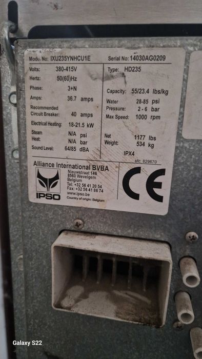 Máquina lavar industrial 23 Kg IPSO