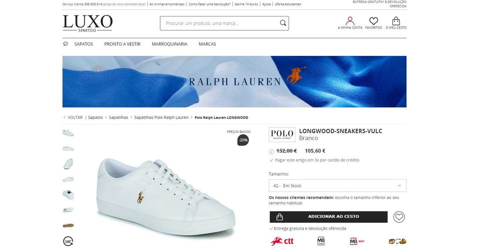 Tenis Polo Ralph Lauren novos nº42