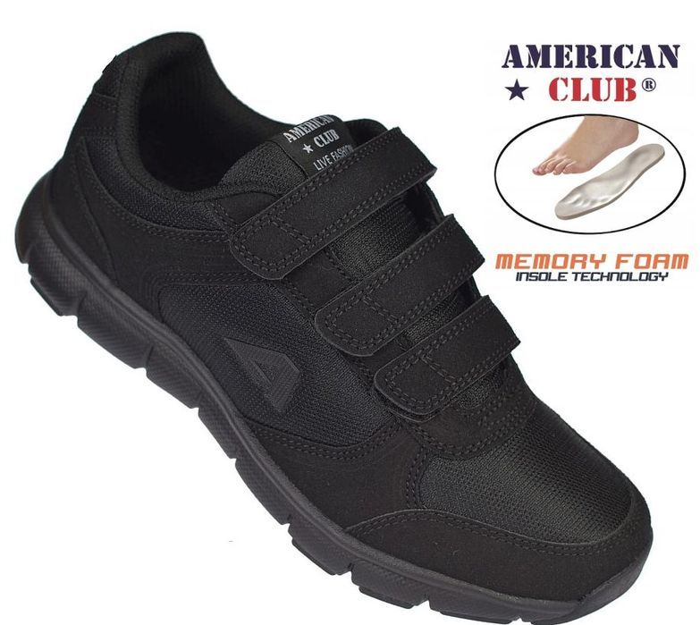 Buty sportowe na rzepy American HL 214 czarne rozmiar: 43