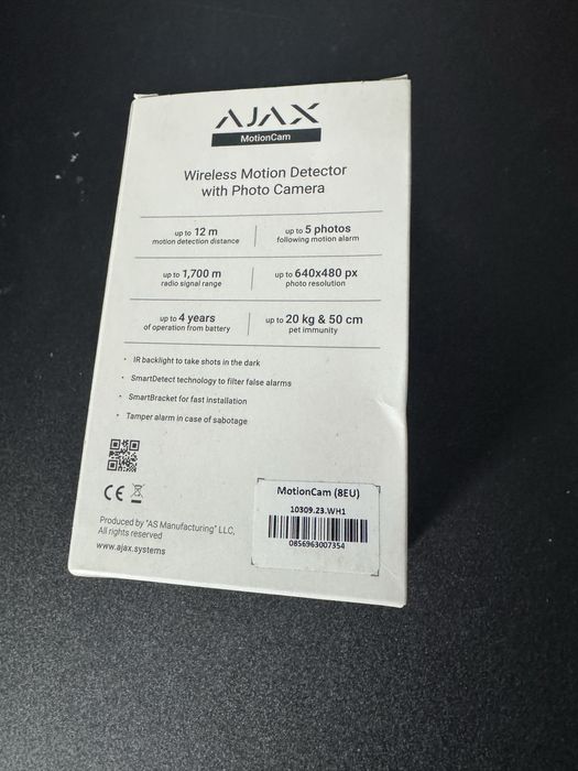 Бездротовий датчик руху Ajax HDR MotionCam White (MotionCam)