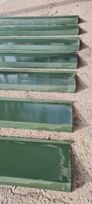 Parapety zewnętrzne stalowe zieleń butelkowa 7 sztuk