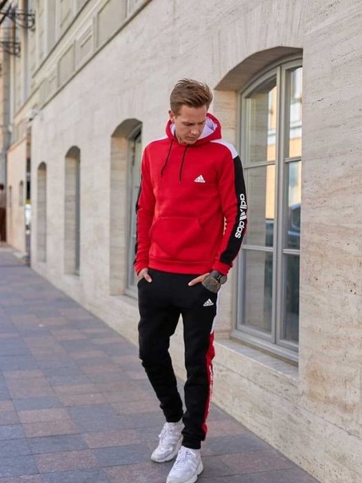 Мужской спортивный костюм Adidas Адидас теплый на флисе. Зимний костюм