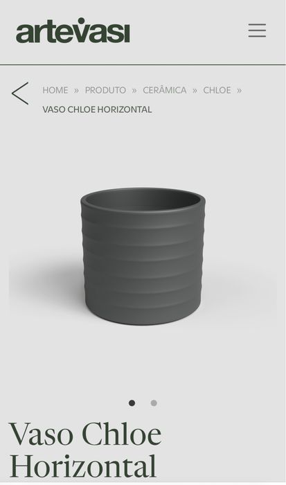 Vaso cerâmica cinzento | Artevasi