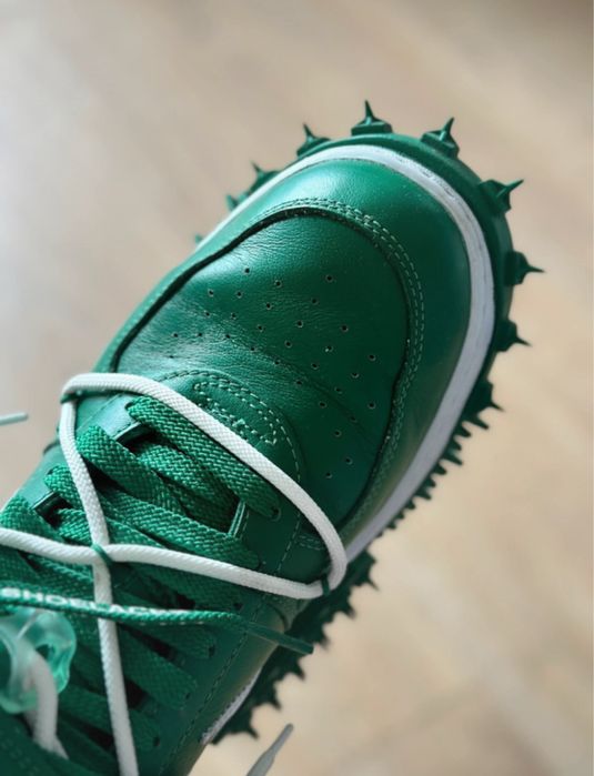 Oryginalne buty sneakersy Nike Air Force AF1 mid Off white zielone OF