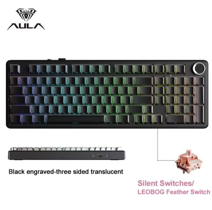 Нова бездротова клавіатура Aula f99 pro на тихих свічах