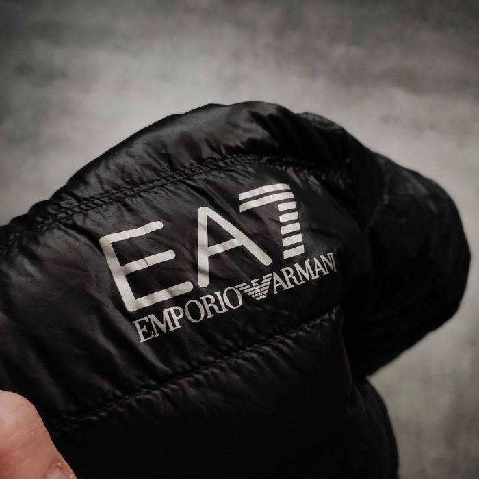 MĘSKA PREMIUM Kurtka Puchowa Lekka EA7 Emporio Armani Ocieplona Logo