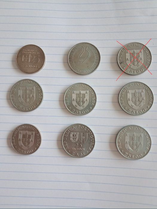 Coleção de 25 escudos portugueses