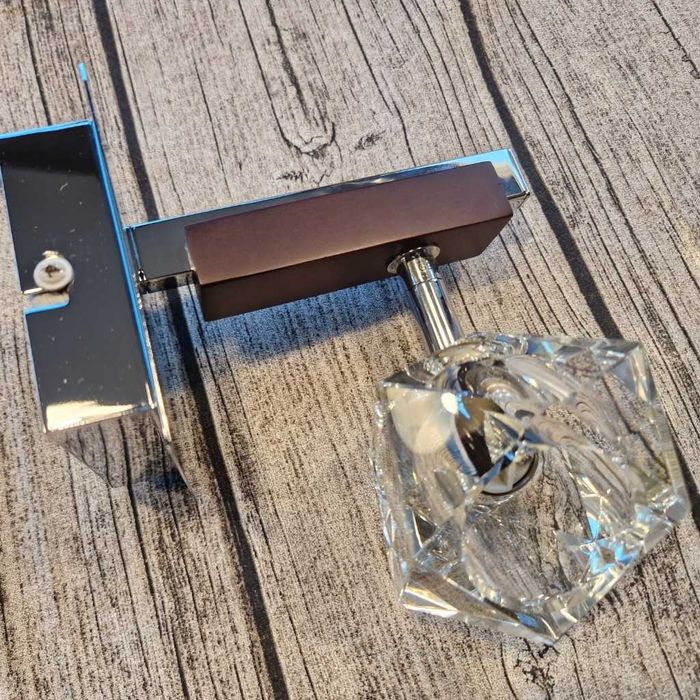 Kinkiet Lampa Drewno Stal Chromowana G9 Light Prestige