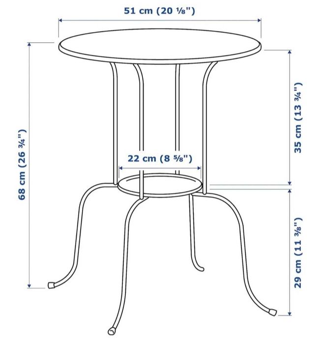 Stolik okrągły metalowy ikea