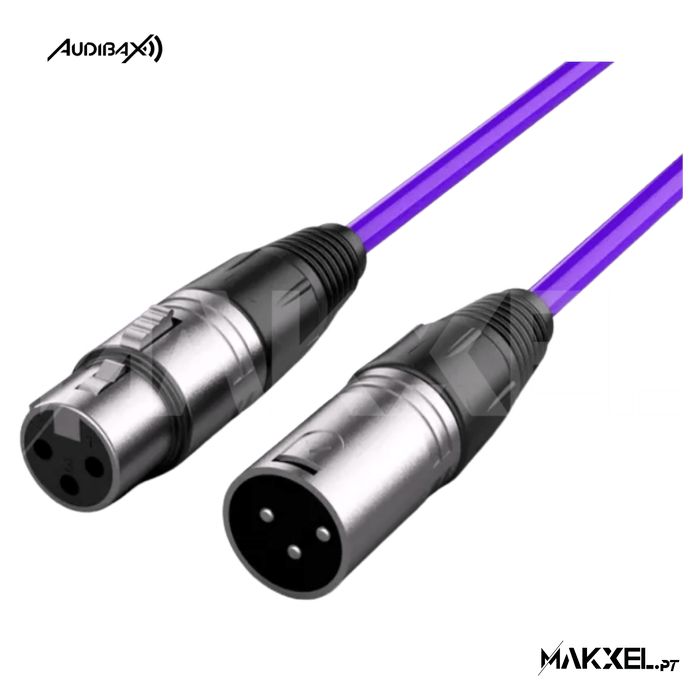 Audibax Silver XLR Cabo Macho - XLR Fêmea 10 M Roxo
