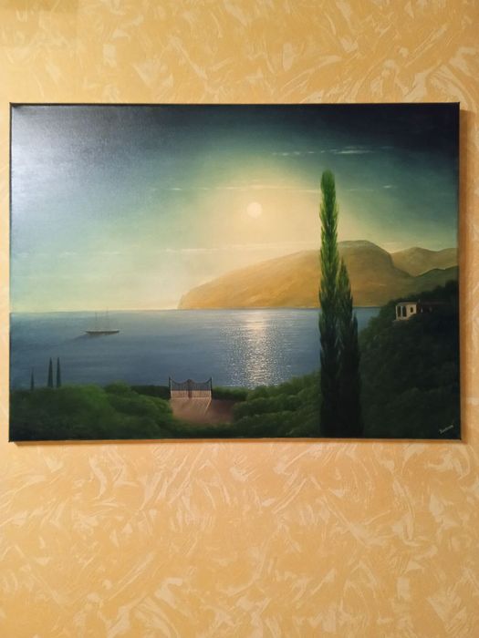 Картина маслом на холсте крупная на подрамнике 60на80см