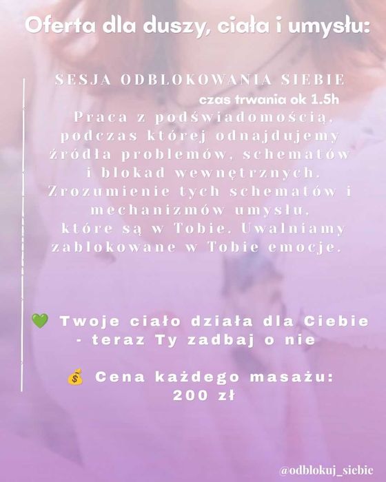 masaże relaksacyjne/orientalne