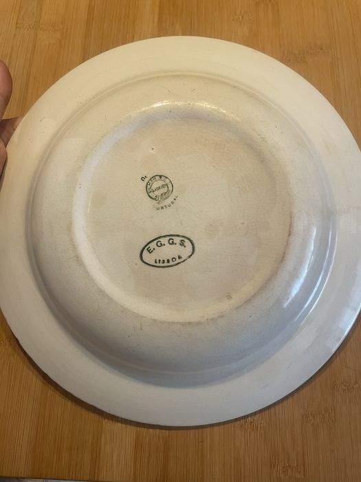 Prato fundo grande quadrados Louças de sacavem