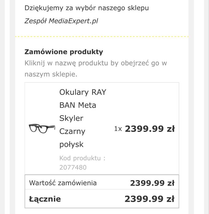 Okulary Ray-Ban Meta Skyler czarne; 1399 zl do negocjacji