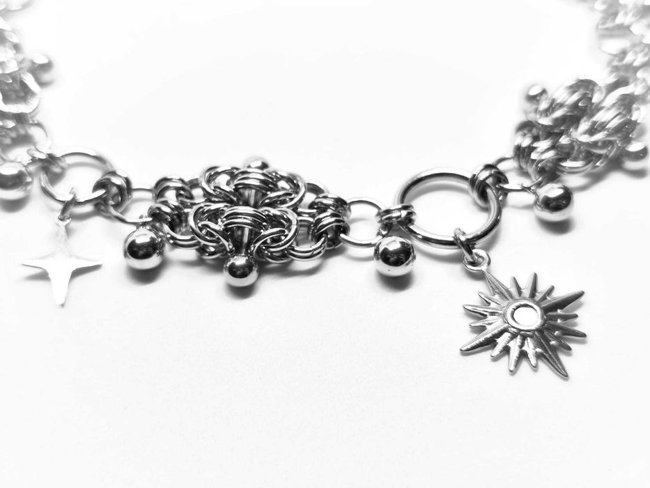 Choker chainmaille gwiazda północna stal chirurgiczna piercing