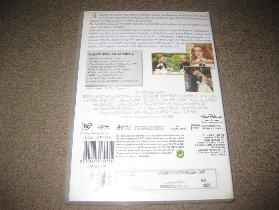 DVD "O Diário da Princesa" com Anne Hathaway